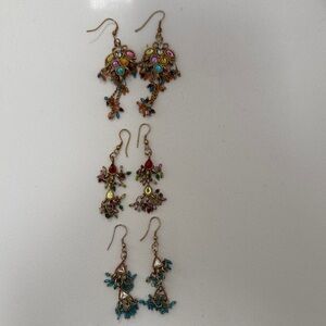 Elegant Multicolor Dangle Earrings Set